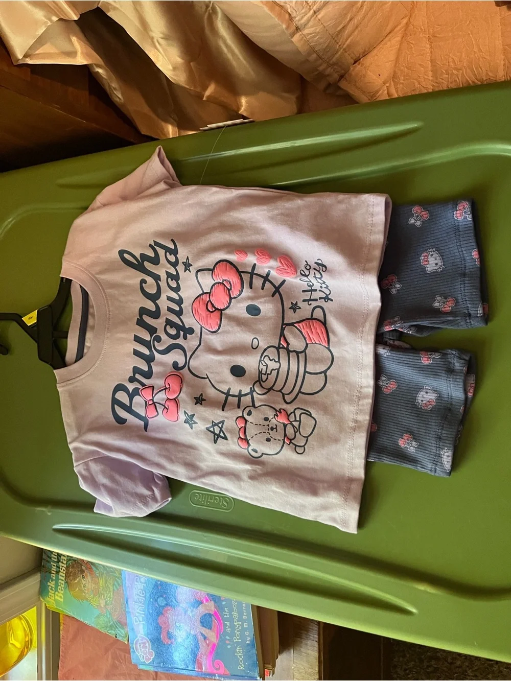 Hello Kitty Pink and Gray Brunch Squad short Set
